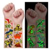 Partywind 20 Sheets (180 Styles) Dinosaur Kids Temporary Tattoos, Dinosaur Party Favors Supplies Gifts for Boys Party, Birthday Decorations Toys (Glow + Metallic Glitter Styles)