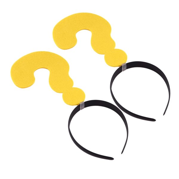 Parliky 2pcs Question Mark Headband Hair Makeup Headbands Turban Headband Fashion Headbands Party Cosplay Headwear Funny Headdress Party Headpiece Hair Hoops Funny Hair with Question Mark