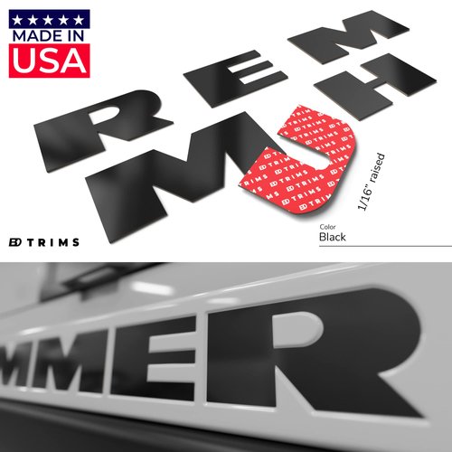 BDTrims Bumper Raised Letters fits Hummer H2 Models (Black)