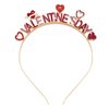 boderier Valentines Day Heart Headband Glitter Rhinestone Heart Crown Headband Valentine's Day Hair Accessories Gifts for Her