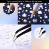 2000 Pieces Flat Back Gems Rhinestones 6 Sizes (1.5-6 Mm) Round Crystal Rhinestones with Pick up Tweezer and Rhinestones Picking Pen for Crafts Nail Clothes Shoes Bags DIY Art (White Polar Light)