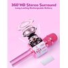 Amazmic Toys for Girls, Kids Karaoke Microphone Toddler Microphone for Kids with Lights, Birthday Gift for Girls, Boys Toy Age 3 4 5 6 7 8+(Light Pink)
