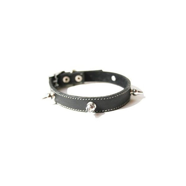 The Cool Puppy Cool Leather Dog Collar Black with Spikes Medium (10-12 inches)