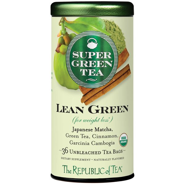 The Republic of Tea Lean Green SuperGreen Tea, Matcha And Garcinia Cambogia Tea Blend (36 Tea Bags)