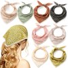 Kinlop 8 Pcs Floral Hair Bandanas Headband Triangle Boho Hair Scarf Headband Floral Printed Chiffon Head Kerchief Floral Hair Kerchief for Women Girls Hair Scarves Accessories (Classic Style)