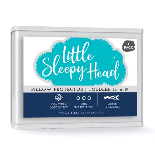 Little Sleepy Head Toddler / Travel Pillow Protector for Pillows 13x18 and 14x19 (1-Pack)