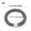 Qooocy Skinny Hair Scrunchies Artificial Pearl Hair Ties Elastics Ponytail Holder No Damage 8 Pack, Black