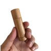 Furnido Natural Bamboo Lip Balm Tubes,5.5g Empty Refillable DIY Lipstick Tube Holder Deodorant Case For Cosmetic Lipstick Lip Gloss Containers with Clear PP Plastic Inner,BPA Free-Pack of 4