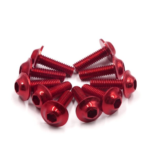 uxcell 10pcs M6 x 19mm Red Hexagon License Plates Fairing Bolts Screws for Motorcycle