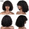 NICMISS Short Curly Bob Wig Human Hair with Bangs Glueless Bob Wigs for Black Women 180% Density Brazilian Bob Wig with Bangs Human Hair Machine Made Black
