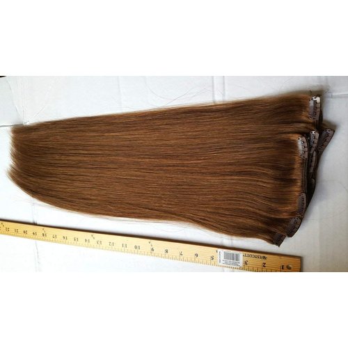 TRESSMATCH 20"-22" Remy Human Hair Clip in Extensions Thick to Ends Chestnut/Medium Brown (Color #6) 10 Pieces(pcs) Full Head Luxury Set [Set Weight: 5.4oz/160grams] …