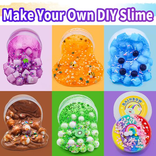 Elover Variety Textured Slime (6 Pack x 3.5oz) Premade DIY Slime Kit Toy with Add-Ins Perfect Birthday Present Party Favors for Kids Ages 8-12