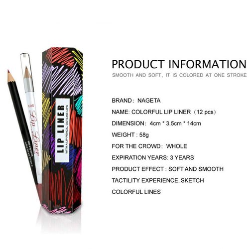 ZJchao Lip Liners Set, Matte Lipstick Set 12 Color Waterproof Lipstick Long-lasting Matte Lip Makeup Soft Pencils Lipstick Cosmetic Beauty Easy to Color Lips Liner Kit for Women