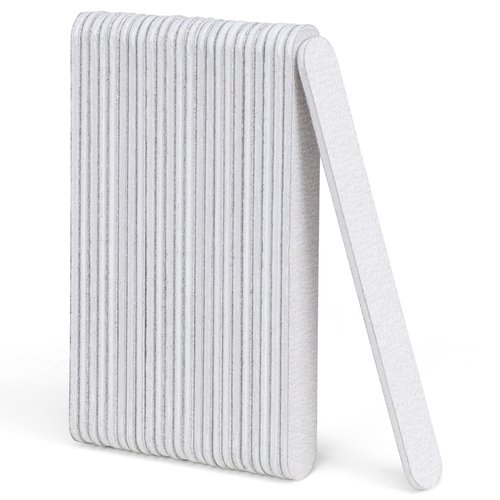 GazePlus Nail File, 24 PCS Professional Nail Files Coarse Grit 80/100, 7" Long - Strong Fingernail Files Washable for Acrylic, Gel, Dip Powder, and Poly Gel Nails