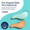 Crave Naturals Glide Thru Detangling Brush for Adults & Kids Hair - Detangler Brush for Natural, Curly, Straight, Wet, Dry Hair - For Men & Women, Little Girl Hair Accessories, Coral/Turquoise Bundle