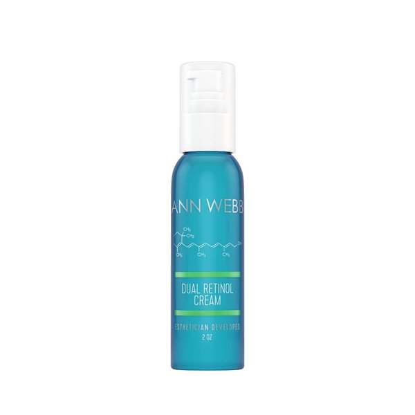 Ann Webb Dual Retinol Cream - All Natural Night Moisturizer w/Time Release Retinol Gentle & Powerful Exfoliator, Anti-Aging, Anti-Wrinkle, Smoothing Fine Lines & Brightening Night Cream. 2oz