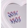 Medium Almond Press on Nails Purple Gradient Fake Nails with Rhinestones Diamond Design Almond Shaped Glossy Acrylic Nails Full Cover Acrylic Nails Glue on Nails for Women and Girls 24Pcs