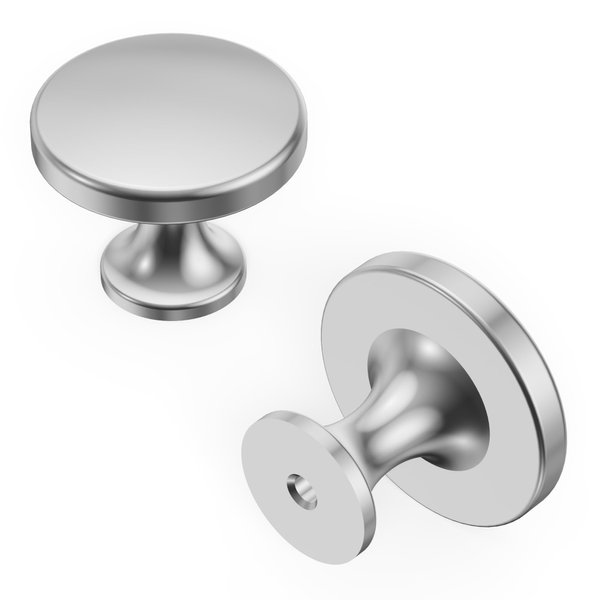 Hickory Hardware 10 Pack Solid Core Kitchen Cabinet Knobs, Luxury Cabinet and Dresser Knobs, Handle Pulls for Doors & Drawers, 1-3/8 Inch, Chrome, Forge Collection