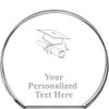Graduation Standing Circle Paperweight, Custom Engraved Graduation Cap Crystal Paperweight Gift