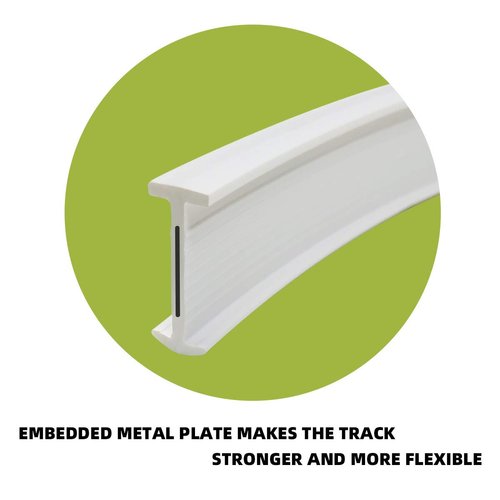 KXLIFE Flexible Bendable Curved Ceiling Curtain Track, Curtain Track Ceiling Mount, RV Curtain Track, Curtain Rail (8 ft)