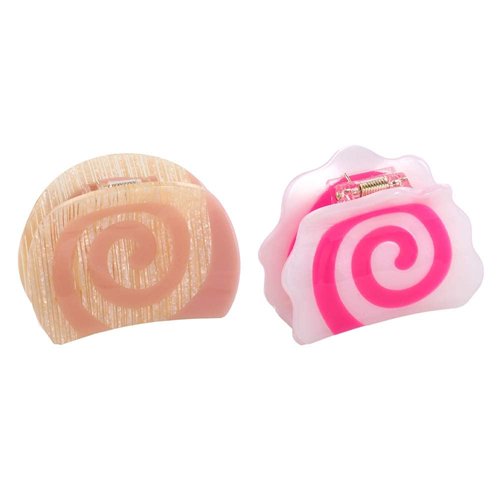 Leadigol 2PCS Hair Claw Clips, Non Slip Hair Jaw Clip, Acetic Acid Hair Claw, Thick Thin Curly Straight Long Hair for Women Girls, Geometric Semicircle Spiral Hair Claws