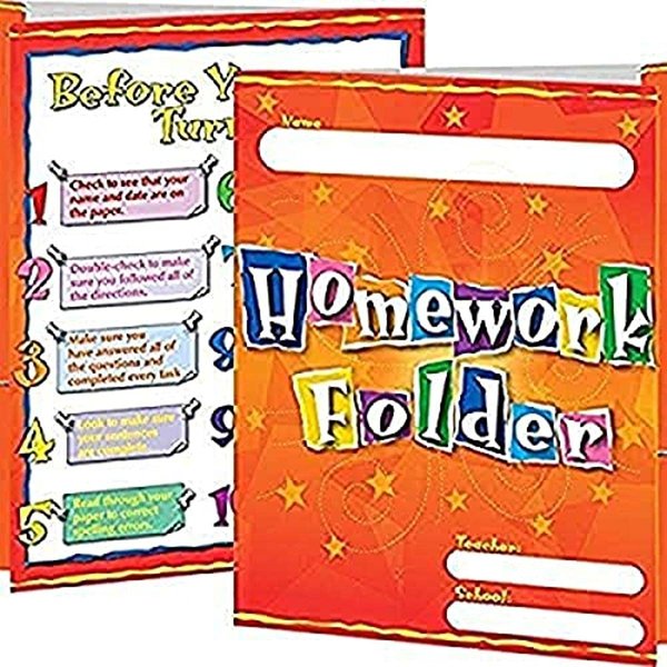 Really Good Stuff Homework Folders, Set of 12, 9½" by 12" Each, with Pockets | Bulk School Supplies, Take Home Organanizer for Students, Classroom Essentials