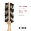 Kent PF04 Small Round Curling Brush with Hard Natural Boar Bristle- Hair Drying Brush, Round Hair Brush, and Blowout Brush - Small Round Brush for Dry Hair - For Shoulder Length or Shorter Hair