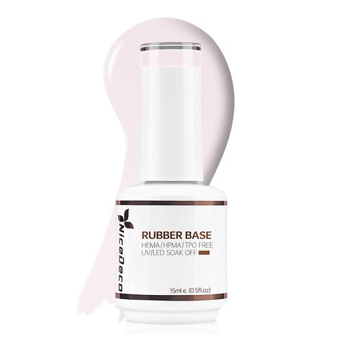 Nicedeco Rubber Base Gel for Nails Sheer Pink Rubber Gel U V Color Base Gel Nail Polish 15ML 004