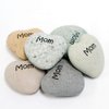 Mom Engraved Stone Heart Shaped Inspirational Sandblast Stone, Perfect Gorgeous Mothers day Birthday Unique Gift Ideas, Natural Beach Pebble Rock