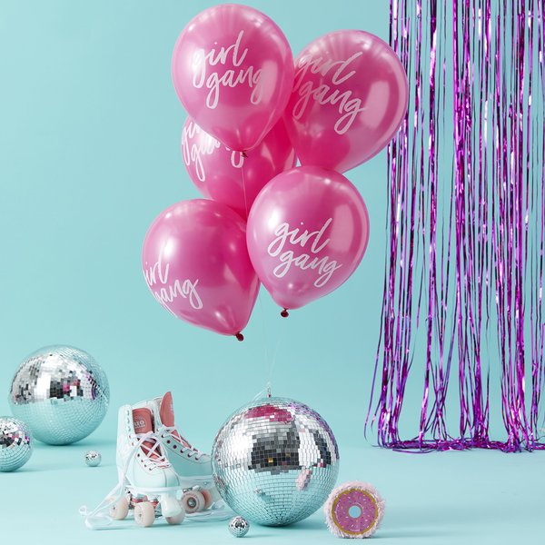 Hot Pink & White Party Balloons Decorations - 10 Pack