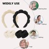 WHAVEL 6PCS Terry Cloth Spa Headband and Wristband Set, Makeup Headband Puffy Sponge Headband Face Wash Headband Hair Band Wrist Towels for Washing Face Women Girls
