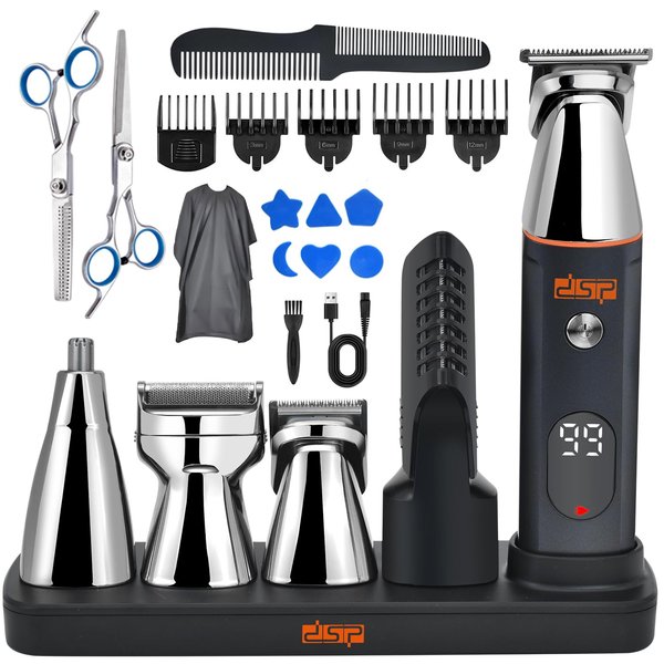 DSP® Beard Trimmer Rechargeable Body Grooming Sets Facial Hair Shaver for Nose Ear Public Hair Cutting Machine IPX7 Waterproof