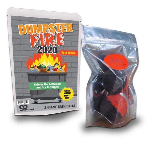 Dumpster Fire 2020 Bath Bombs - Funny Bath Balls, XL Black Cherry Bath Fizzers, Handcrafted, Made in The USA, 2 Count