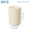 NiHome Toothbrush Holders for Bathrooms 3 Pcs, Plastic Reusable Bathroom Tumbler Toothbrush Cups, 13.5oz Unbreakable Mouthwash Cups Easy to Clean (Cream)