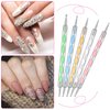 21 Pieces Nail Tools Kit, Resin Nail Palette Leaf Shape Mixing Palette and 20 Pieces Nail Design Brushes Golden Edge Resin Nail Holder Nail Gel Polish Colors Mixing Pallet (Pink)