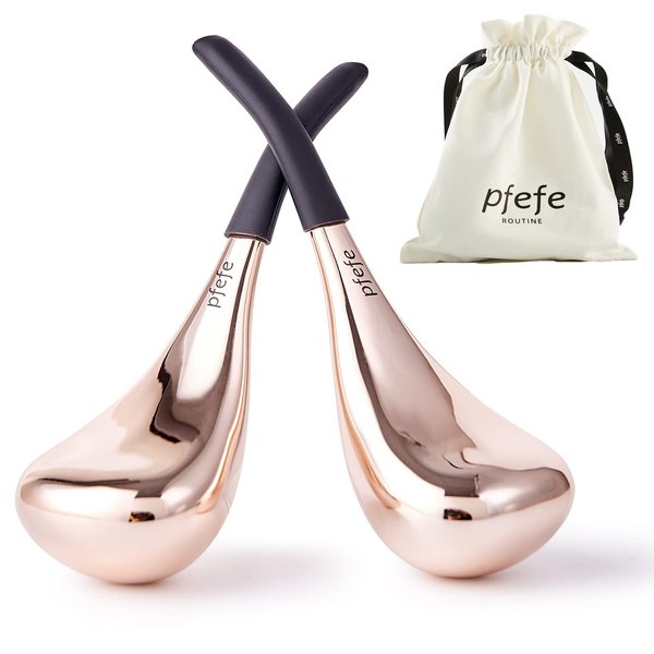 Pfefe Cryo Sticks for Face, Ice Globes Cryo Globes for Facials, Esthetician Supplies Gifts, Unbreakable Stainless Steel Ice Roller Cooling Spa Balls with Storage Case