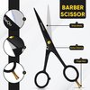 Hair Cutting Scissors 6.5" - BarbaQo Hair Shears With Sharp Razor Edge Blade, Premium Stainless steel Barber Scissors for Professional Barbers, Men, Women, and Adults