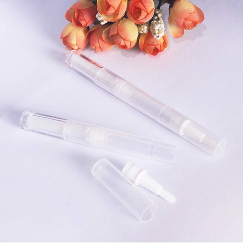 6 Pcs 3ml Transparent Empty Twist Pens with Brush Tip Nail Oil Pen Cosmetic Lip Gloss Container Applicators Eyelash Growth Liquid Tube