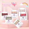 Elevenail Medium Long Press on Nails Square Pink White Gradient False Nails Full Cover Fake Nails Faux Ongles Daily DIY Manicure Christmas Nail Art Tips