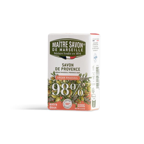 MAITRE SAVON DE MARSEILLE Provence Soap Bar - Argan - Rhassoul 100g (3.5 oz)