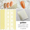 SILPECWEE 14 Sheets Gold Nail Stickers French Line Metallic Curve Strip Nail Decals Self Adhesive Nail Art Stickers Nail Design Stickers 3D Nail Decoration for Women Kids