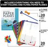 Fun With: Paper Planes - Build & Fly Activity Set, 60 Folding Paper Sheets, 16 Unique Designs, Instruction Book, Elastic Bands & Clips, Kids Ages 8+