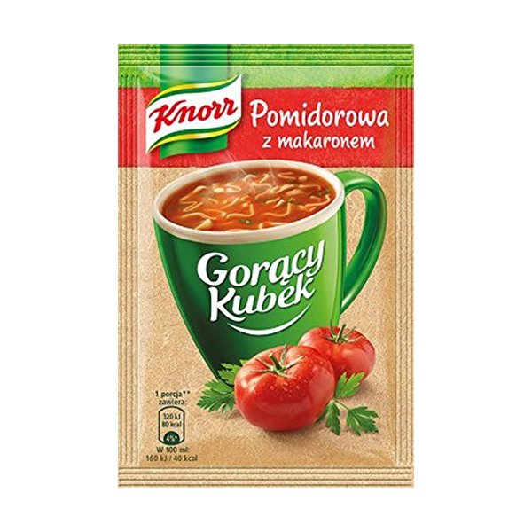 Knorr Goracy Kubek Pomidorowa z Makaronem Tomato Noodle Soup Mix 19gram Bag (5-Pack)