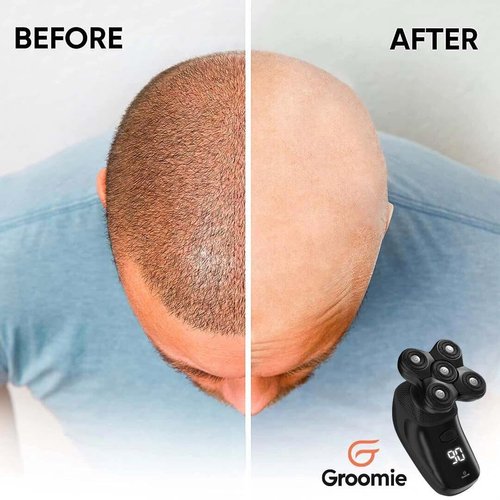 GROOMIE No Hair, Don't Care Bundle - BaldiePro Electric Head Shavers for Bald Men, Natural Pre-Shave Oil to Promote Close Shave, & Natural Aftershave Serum - Mens Head Shaver Kit w/Electric Razor