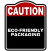 ECO-FRIENDLY PACKAGING Caution Red Black Aluminum Composite Sign 8.5 x 10 inches