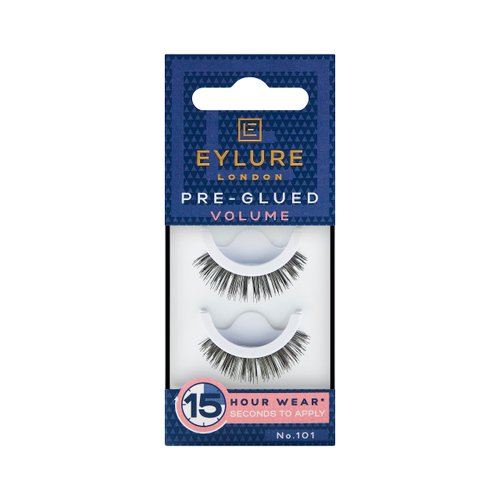 Eylure Press On Pre-Glued False Eyelashes, Volume Lash, No. 101, 1 Pair