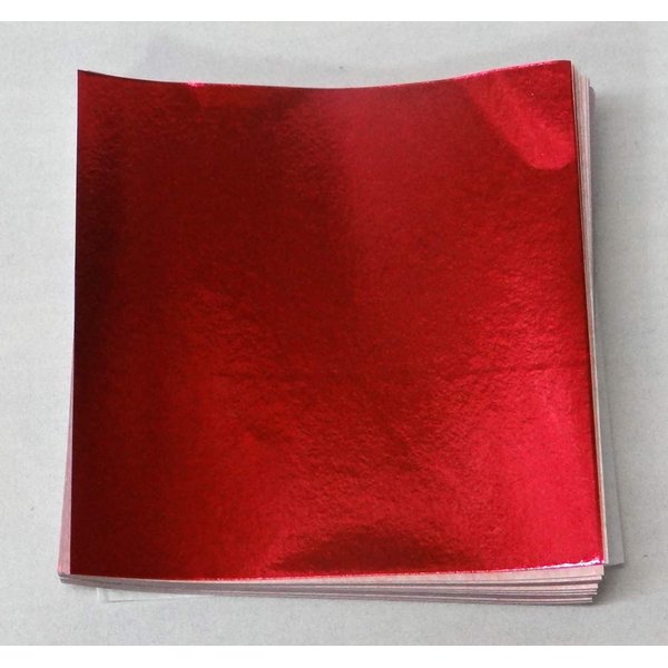 Candy Molds N More Red Confectionery Foil Wrappers, 125 Sheets (6" x 6")