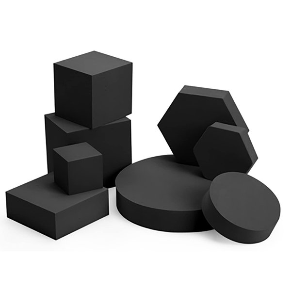 Yiemoge 8PCS Geometric Cube Photo Props Set, Hard Foam Photography Background Props for Goods, Crafts, Lipstick, Jewelry, Cosmetics, Makeup Tools, Food (Black)