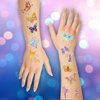 Waterproof Temporary Tattoos - 92pcs Butterfly Groovy Fake Tattoo for Kids, Stickers Party Favor Supplies Make Up Decoration, Festival Arts and Crafts Accessories Kits for Women Girls