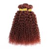 Reddish Brown Curly Wave Human Hair Bundles Color 33 Human Hair Copper Red Brown Kinky Curly Bundles Double Weft Remy Hair Extensions Wet and Wavy Bundles Silky and Soft 26 28 30 Inch